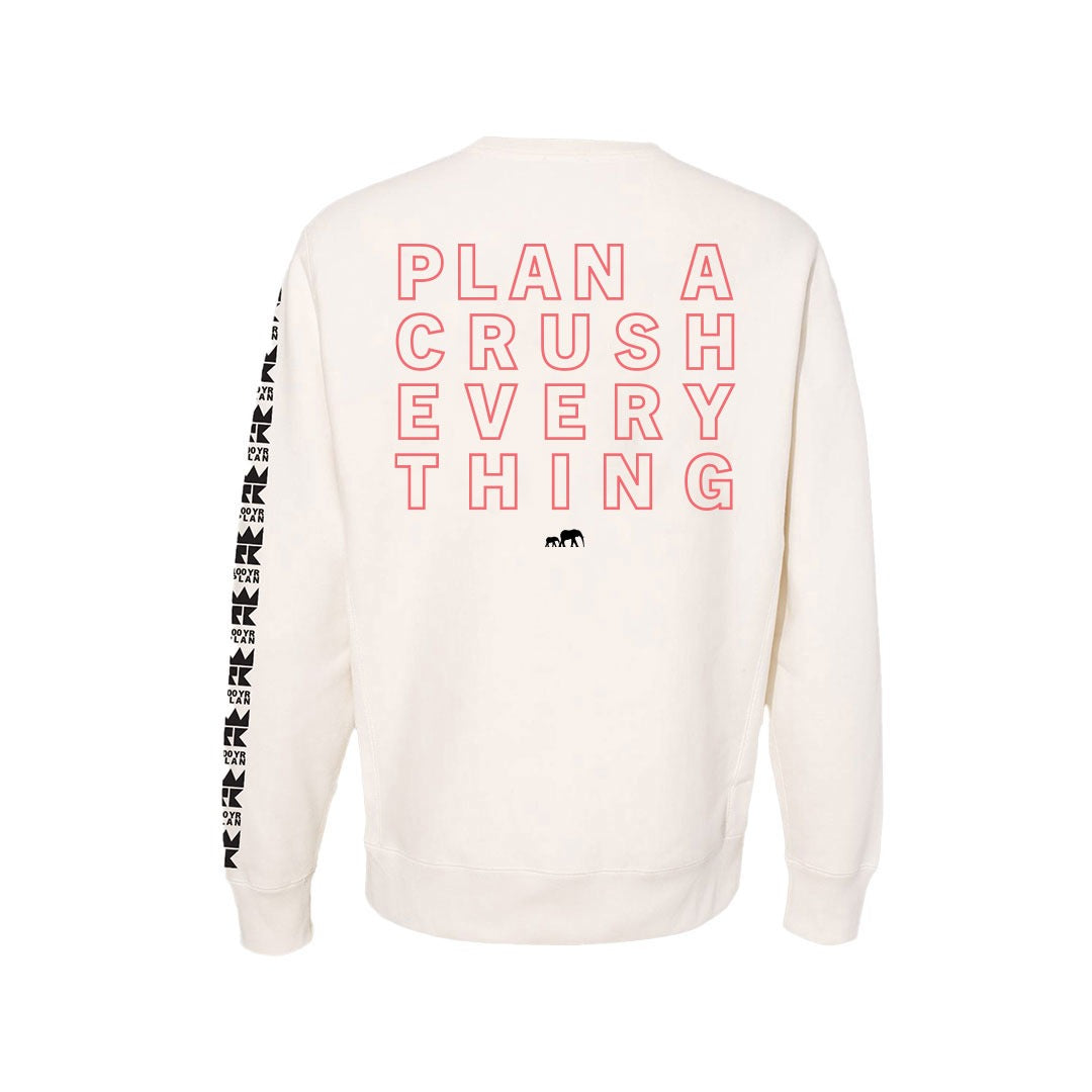 teamWRK x BKc Cotton Train Hard/100YR Plan A Crewneck Sweater