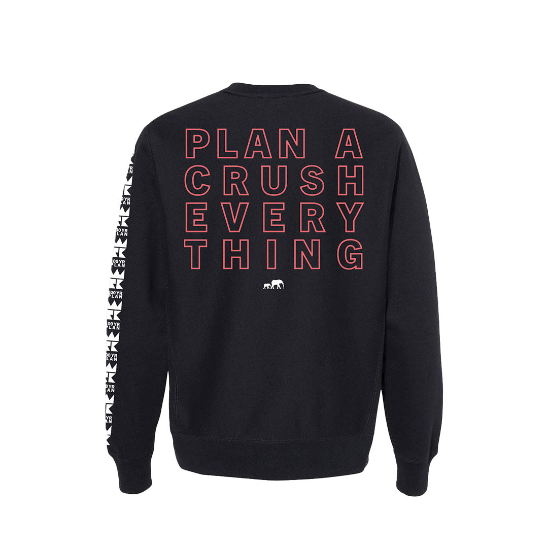 teamWRK x BKc Cotton Train Hard/100YR Plan A Crewneck Sweater