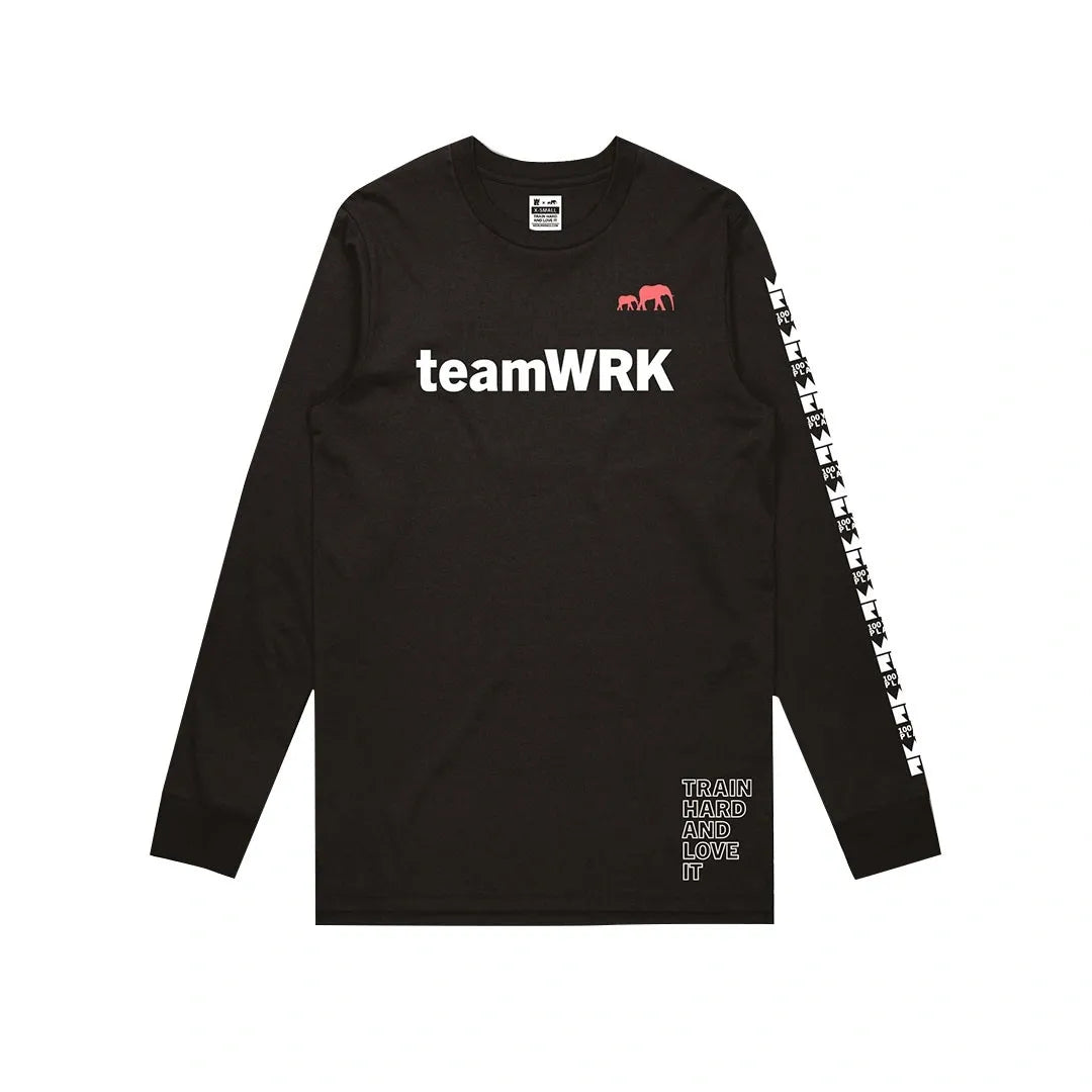 teamWRK x BKc Cotton LS Tee Train Hard/100YR Plan A