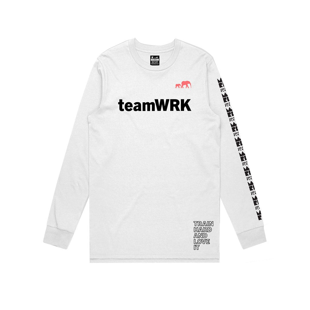 teamWRK x BKc Cotton LS Tee Train Hard/100YR Plan A