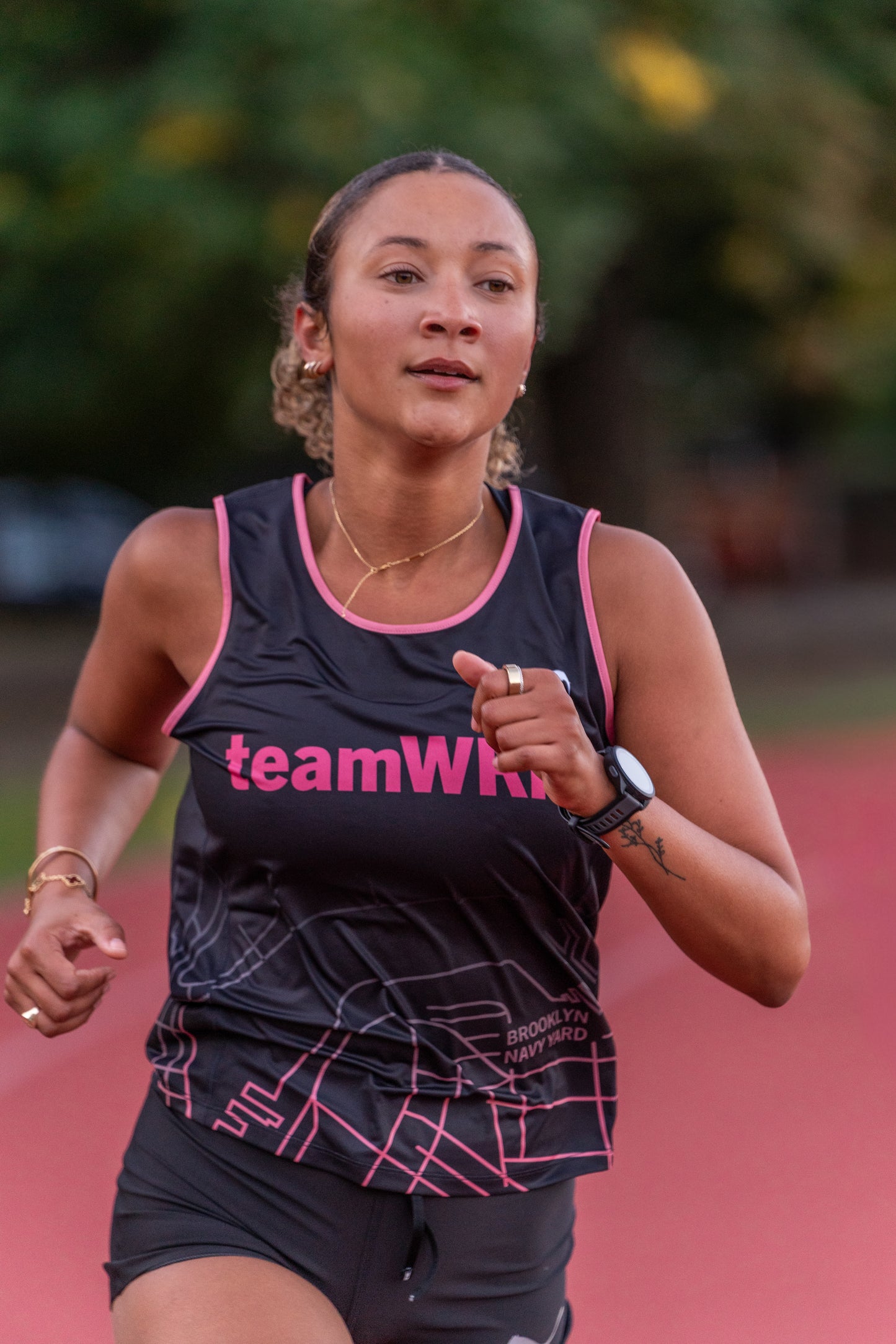 Womens | teamWRK x BKc Performance Singlet | Black/Salmon